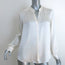 L'Agence Bianca Blouse Cream Silk Charmeuse Size Large Long Sleeve Top