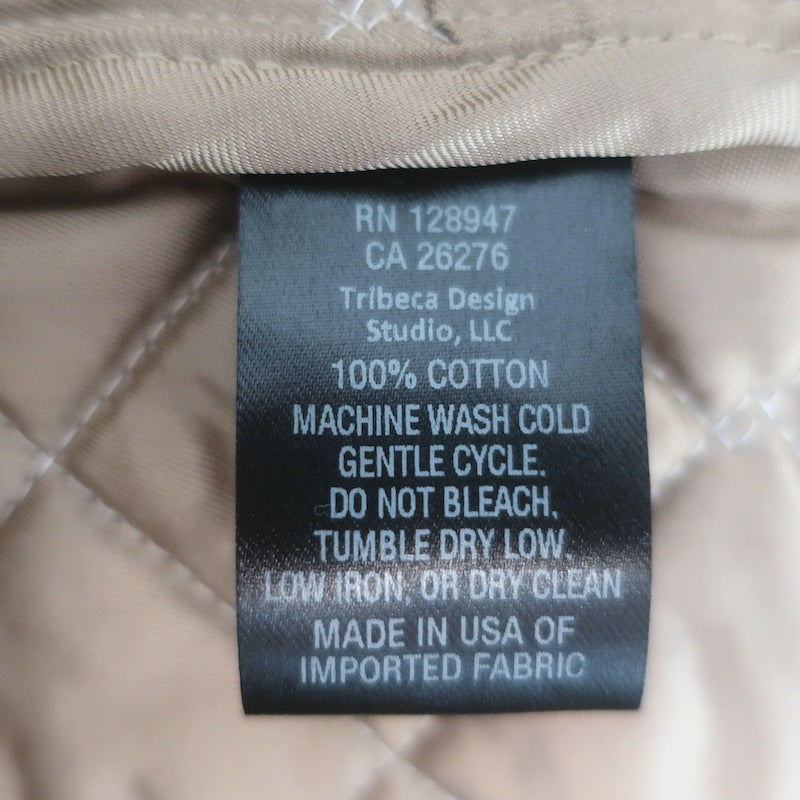 Nili Lotan Adaline Quilted Barn Jacket Beige Cotton &amp; Brown Corduroy Size Small
