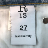 R13 Boyfriend Jeans Leva Blue Cotton Size 27
