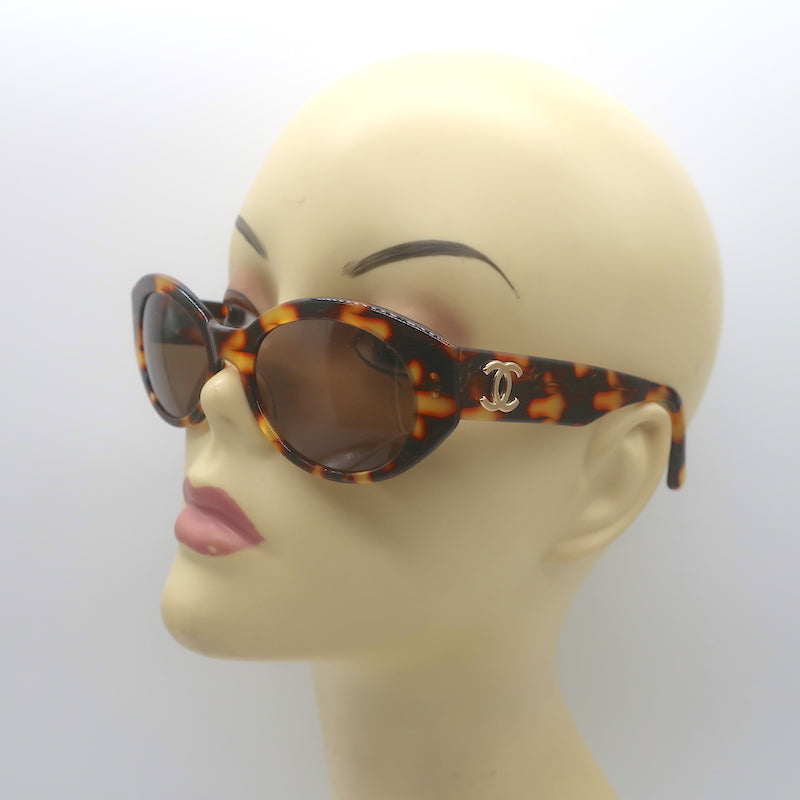 Chanel CC Tortoise Shell Oval Sunglasses 03517 71340