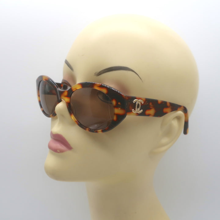 Chanel CC Tortoise Shell Oval Sunglasses 03517 71340