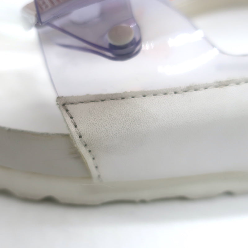Manolo Blahnik x Birkenstock Arizona PVC Slide Sandals Clear/White Size 41