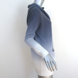Splendid Dove Hooded Cardigan Navy/White Dip Dye Ribbed Knit Size Extra Small