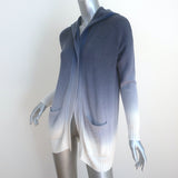 Splendid Dove Hooded Cardigan Navy/White Dip Dye Ribbed Knit Size Extra Small