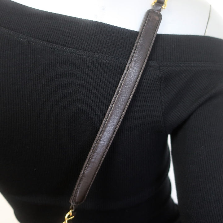 Prada Tessuto Nylon Catena Chain-Strap Flap Crossbody Bag Very Dark Brown