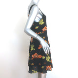 A.L.C. Serena Mini Dress Black Floral Print Silk Size 6