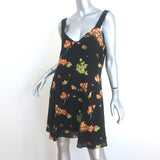 A.L.C. Serena Mini Dress Black Floral Print Silk Size 6