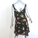A.L.C. Serena Mini Dress Black Floral Print Silk Size 6