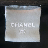 Chanel 07A Logo-Trimmed Zip-Up Cardigan Black Fine Wool Knit Size 38