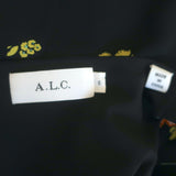 A.L.C. Serena Mini Dress Black Floral Print Silk Size 6