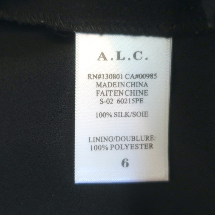 A.L.C. Serena Mini Dress Black Floral Print Silk Size 6