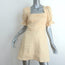 Reformation Evianna Puff Sleeve Mini Dress Pale Yellow Linen Size 6