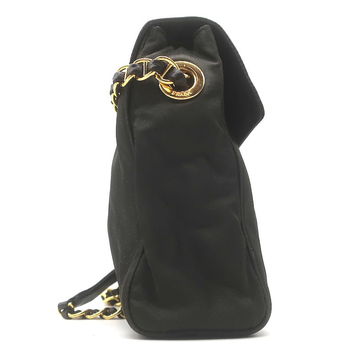 Prada Tessuto Nylon Catena Chain-Strap Flap Crossbody Bag Very Dark Brown