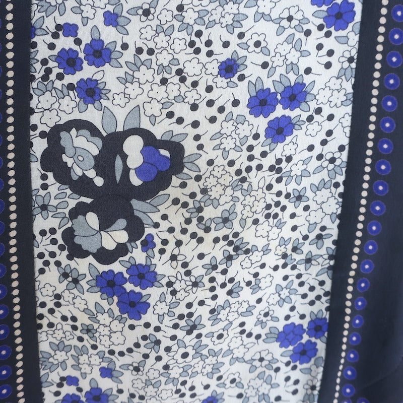 Rebecca Taylor Sleeveless Mini Dress Navy Floral Print Silk Size 8