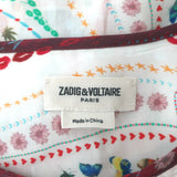 Zadig & Voltaire Top Tangara Psyche White/Multi Printed Crepe Size Extra Small