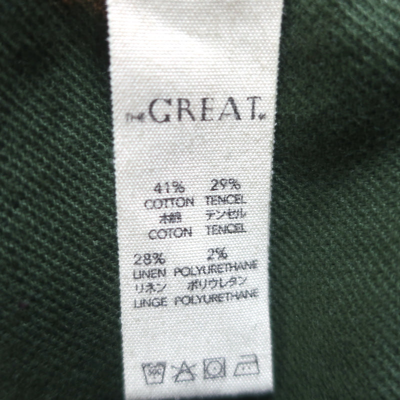 THE GREAT Frayed Army Jacket Dark Olive Size 1