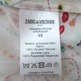 Zadig & Voltaire Top Tangara Psyche White/Multi Printed Crepe Size Extra Small
