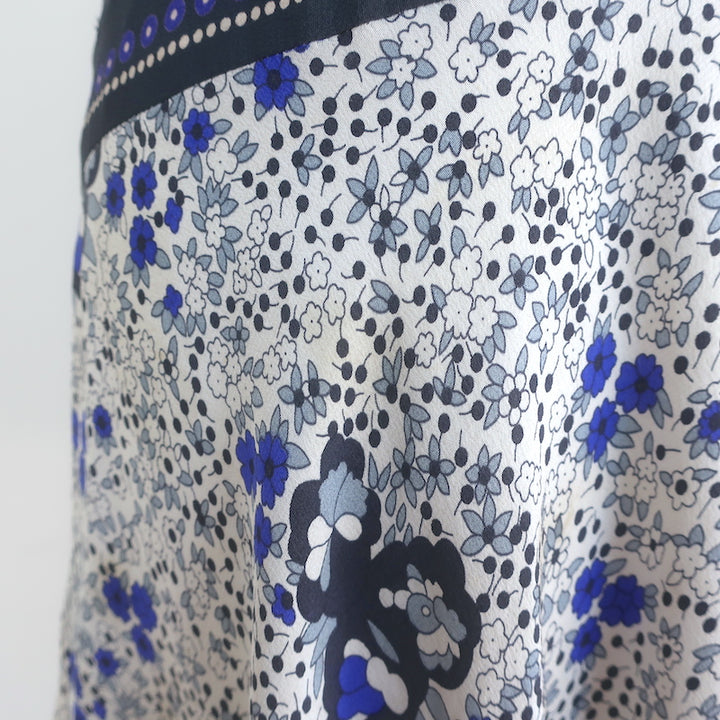 Rebecca Taylor Sleeveless Mini Dress Navy Floral Print Silk Size 8