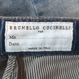 Brunello Cucinelli Boyish Fit Low Slung Tapered Jeans Faded Blue Size US 4