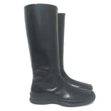 The Row Town Knee High Flat Boots Black Leather Size 40