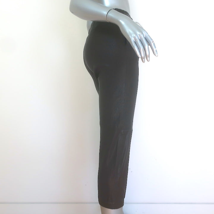 SPRWMN Leather Drawstring Joggers Dark Brown Size Extra Small