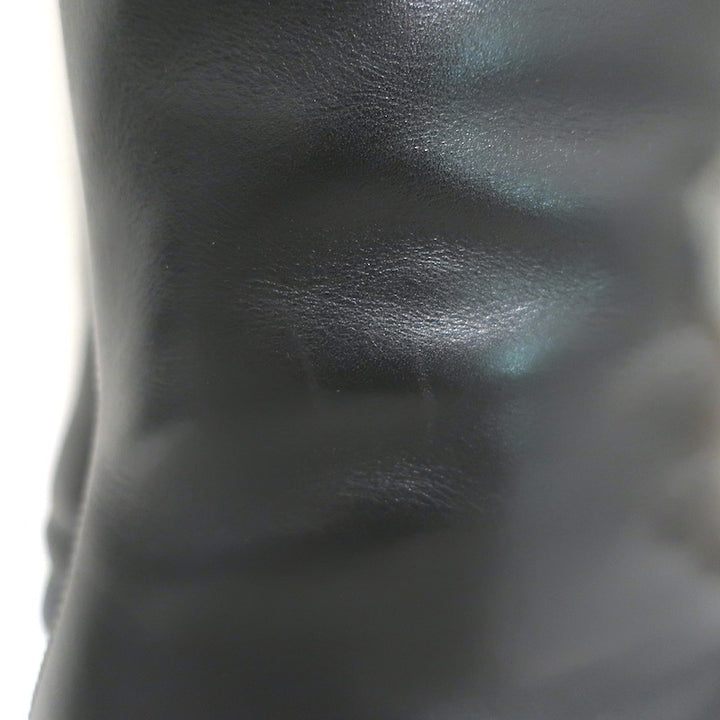The Row Town Knee High Flat Boots Black Leather Size 40
