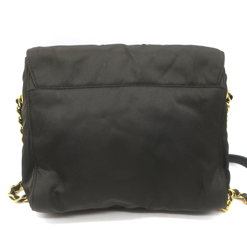 Prada Tessuto Nylon Catena Chain-Strap Flap Crossbody Bag Very Dark Brown