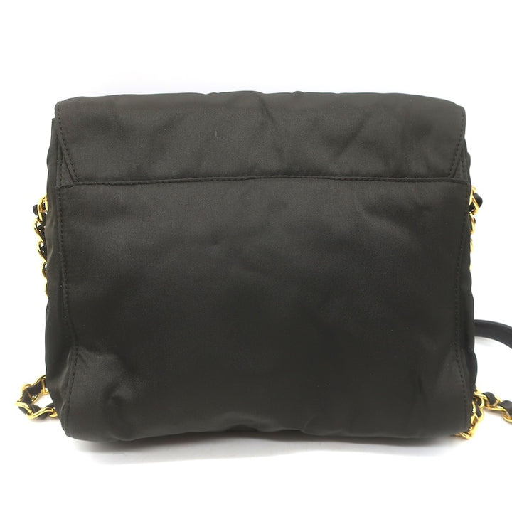 Prada Tessuto Nylon Catena Chain-Strap Flap Crossbody Bag Very Dark Brown