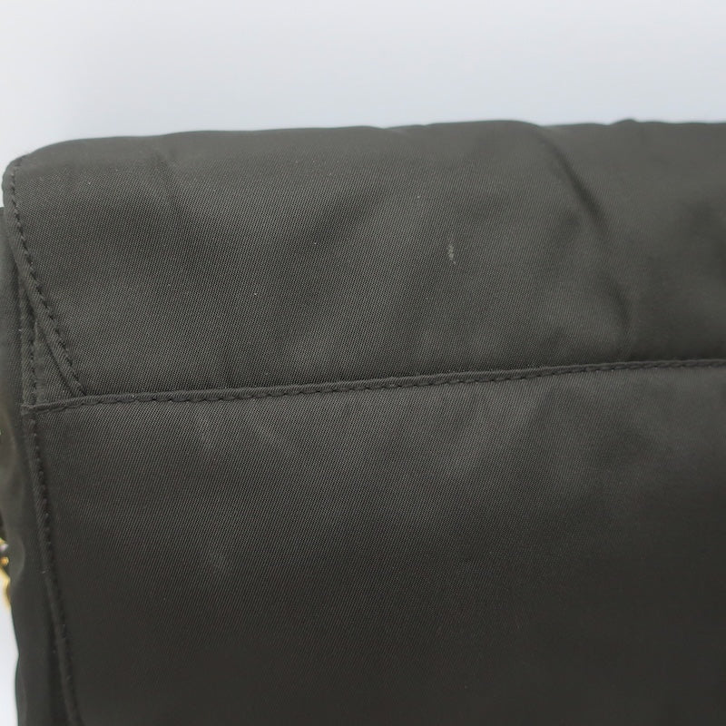 Prada Tessuto Nylon Catena Chain-Strap Flap Crossbody Bag Very Dark Brown