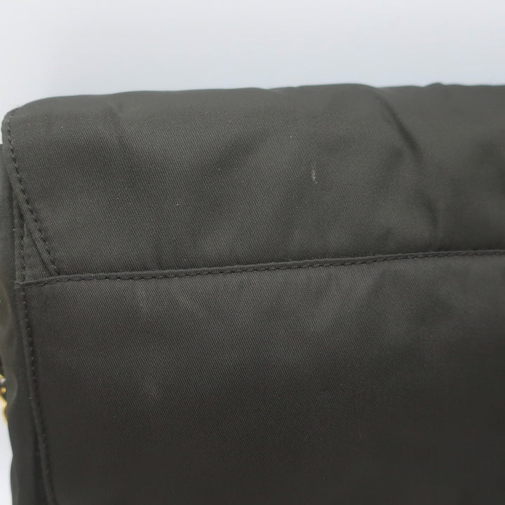 Prada Tessuto Nylon Catena Chain-Strap Flap Crossbody Bag Very Dark Brown