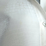 L'Agence Button Down Blouse Cream Reptile Print Silk Size Medium Long Sleeve Top