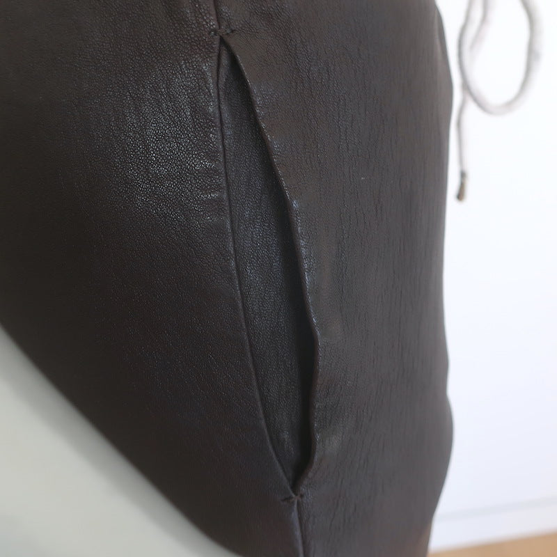 SPRWMN Leather Drawstring Joggers Dark Brown Size Extra Small