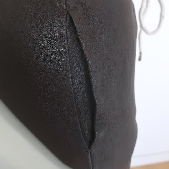 SPRWMN Leather Drawstring Joggers Dark Brown Size Extra Small