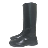 The Row Town Knee High Flat Boots Black Leather Size 40