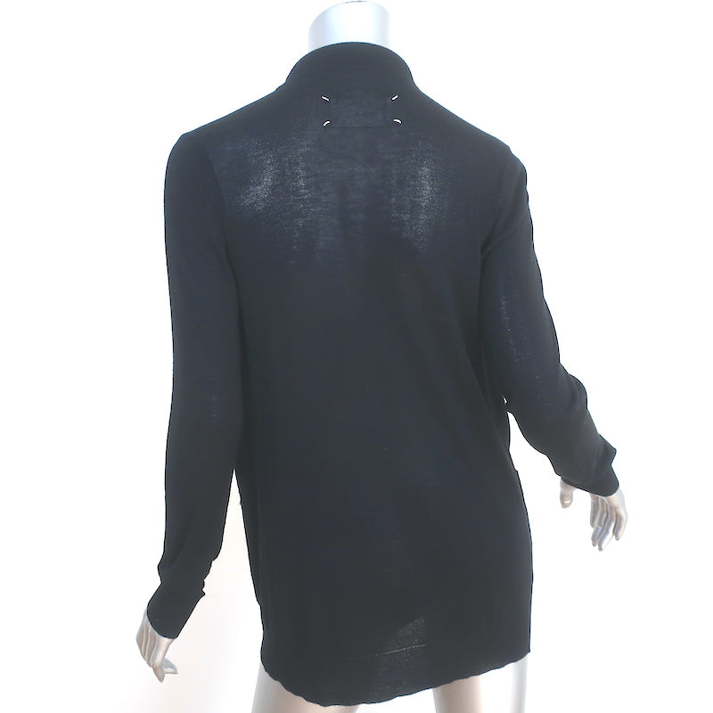Maison Margiela Drawstring Draped Neck Cardigan Black Size Medium