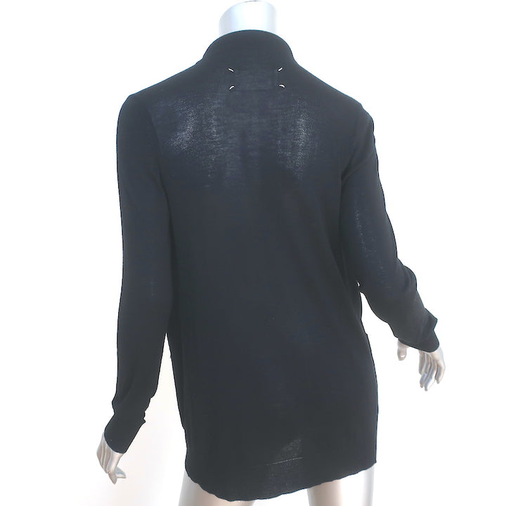 Maison Margiela Drawstring Draped Neck Cardigan Black Size Medium