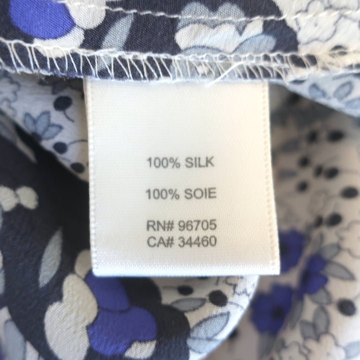 Rebecca Taylor Sleeveless Mini Dress Navy Floral Print Silk Size 8