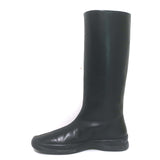 The Row Town Knee High Flat Boots Black Leather Size 40
