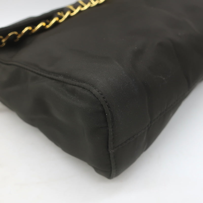 Prada Tessuto Nylon Catena Chain-Strap Flap Crossbody Bag Very Dark Brown