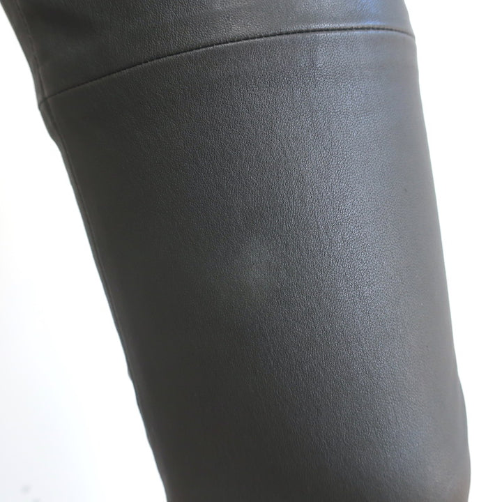 Brunello Cucinelli Stretch Leather Leggings Gray Size US 6