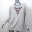 THE GREAT Floral Embroidered College Sweatshirt Heather Gray Size 2