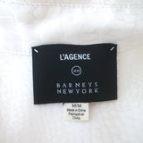 L'Agence Button Down Blouse Cream Reptile Print Silk Size Medium Long Sleeve Top