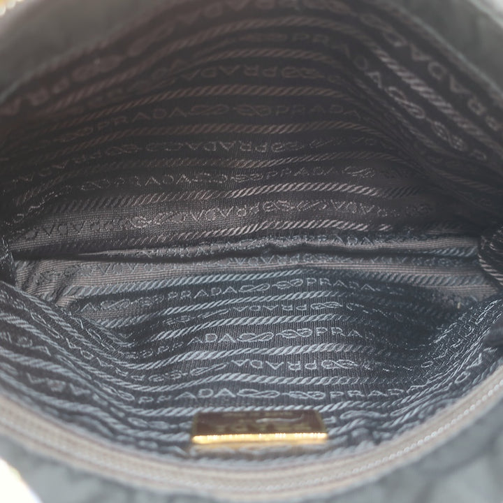 Prada Tessuto Nylon Catena Chain-Strap Flap Crossbody Bag Very Dark Brown