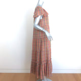 THE GREAT The Nightingale Plaid Maxi Dress Multicolor Cotton Size 1