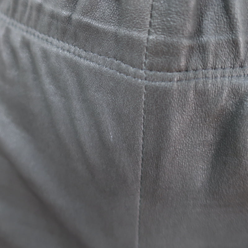 Brunello Cucinelli Stretch Leather Leggings Gray Size US 6