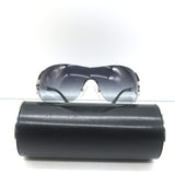 Bvlgari Crystal-Embellished Shield Sunglasses Black/Silver 6039-B 102/8G