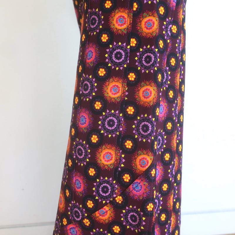 Givenchy Psychedelic Print Flared Pants Burgundy/Multi Stretch Jersey Size 34