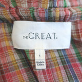THE GREAT The Nightingale Plaid Maxi Dress Multicolor Cotton Size 1