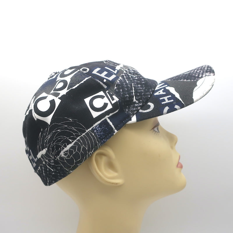 Chanel Coco Print Baseball Cap Black Cotton One Size