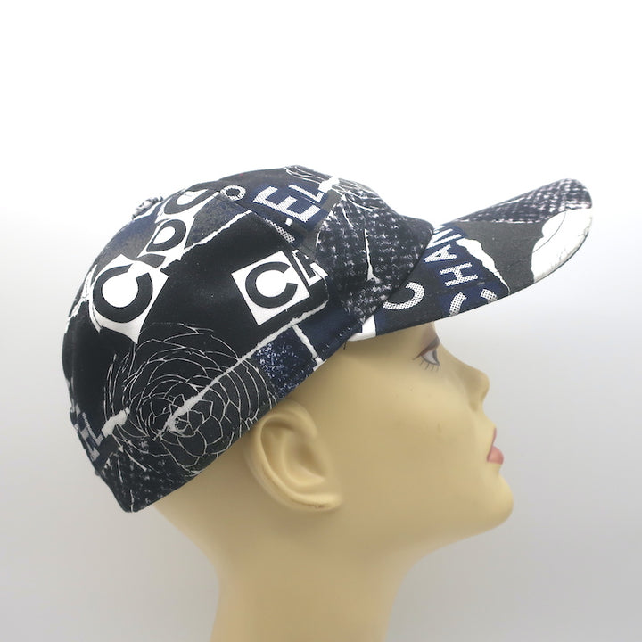 Chanel Coco Print Baseball Cap Black Cotton One Size